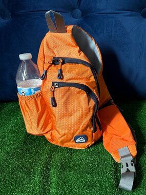 Apex Orange Ripstop Crossbody Bag Outdoor Hiking Camping Travel Sling Pack